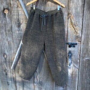 Solid 100% Cotton Padded Wide Leg Winter Women's Harem Style Pants, OS, Brown